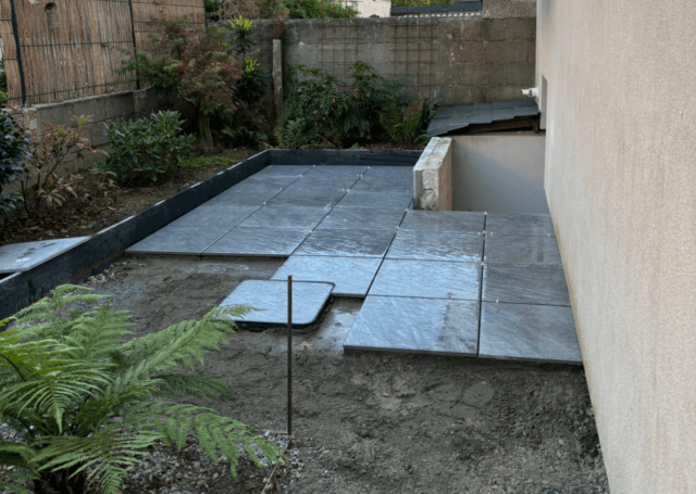 Terrasse en dallage