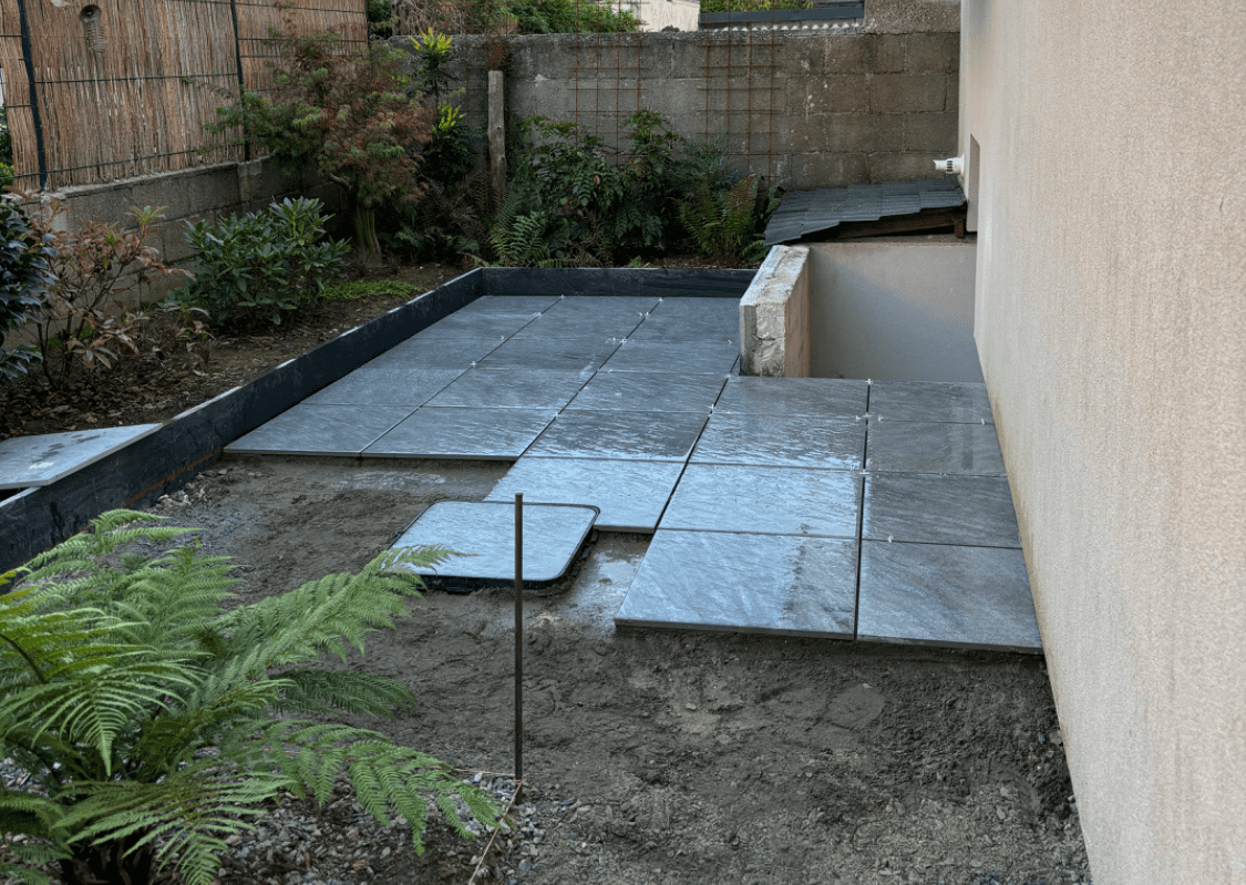 Terrasse en dallage