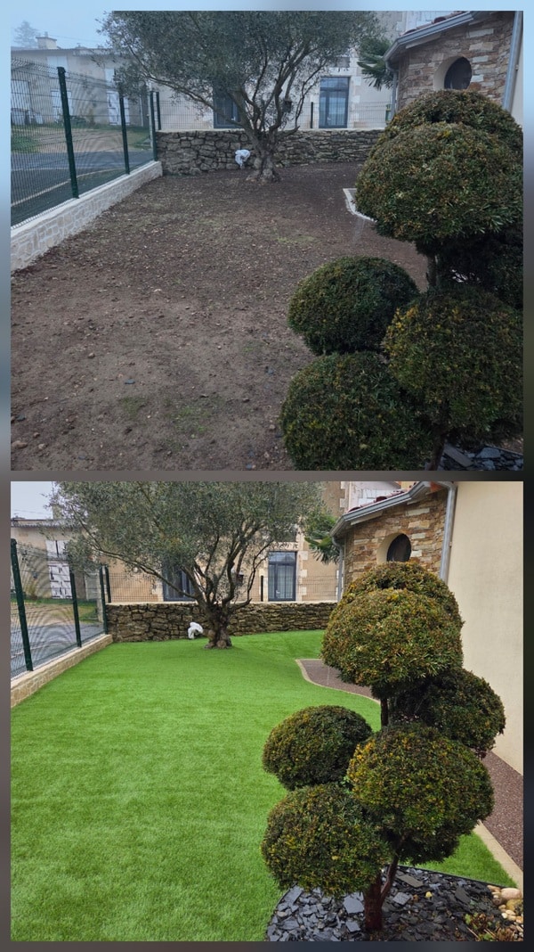 jardin en gazon synthétique